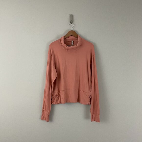 Lululemon Ready to Rulu Long Sleeve Pullover Pink Savannah Size 12 - Picture 1 of 8